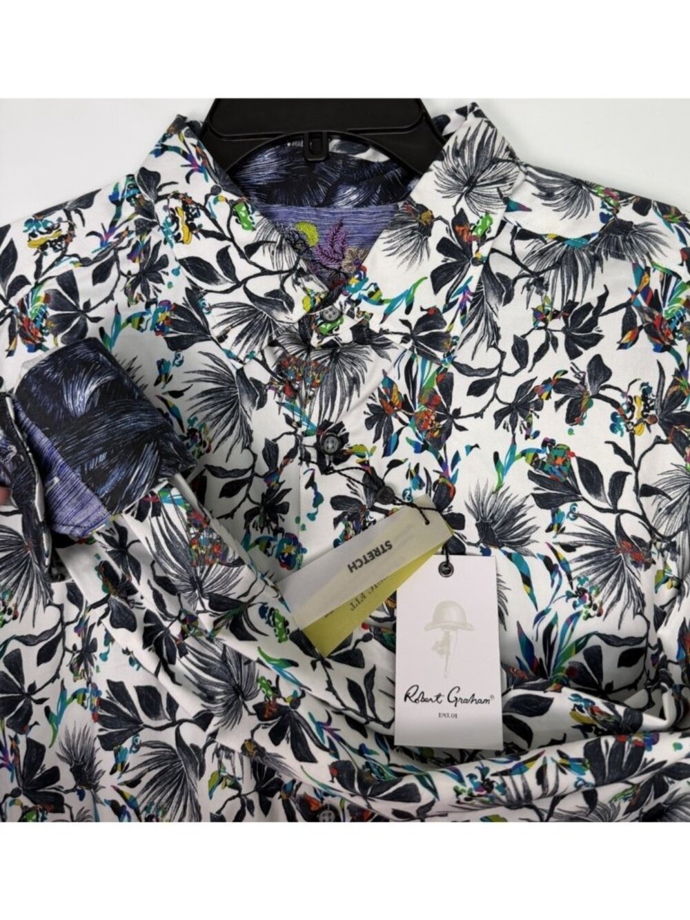 Robert Graham Shirt Men's XL White All Aboard Floral Print Long Sleeve $228